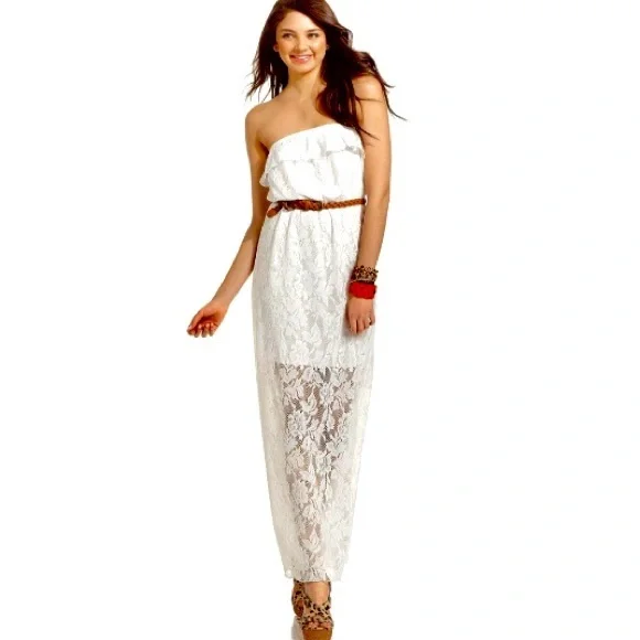 Trixxi White Strapless Lace Dress -NWOT Trixxi White Strapless Lace Dress -NWOT